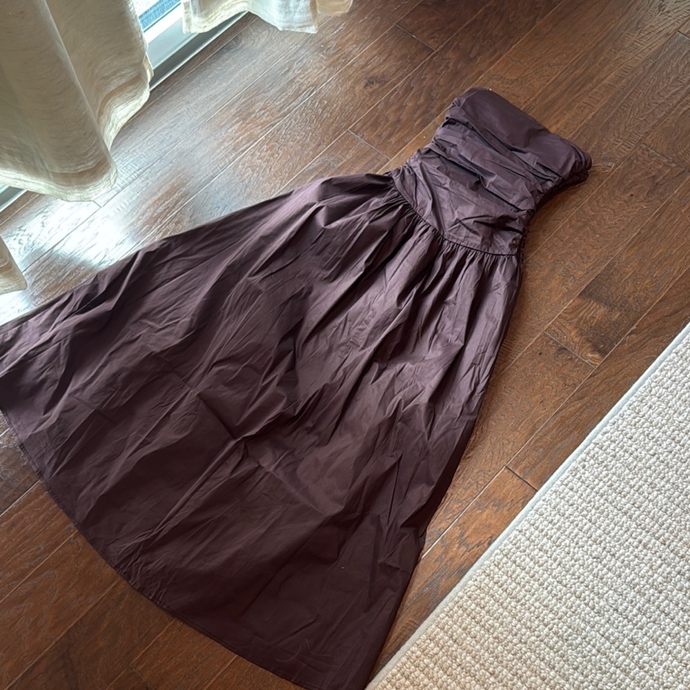 Peppermayo brown Strapless drop waist Dress